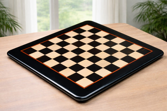 Solid Wooden Chess Board in Genuine Ebony Wood and Maple Wood 18"- 45 mm square