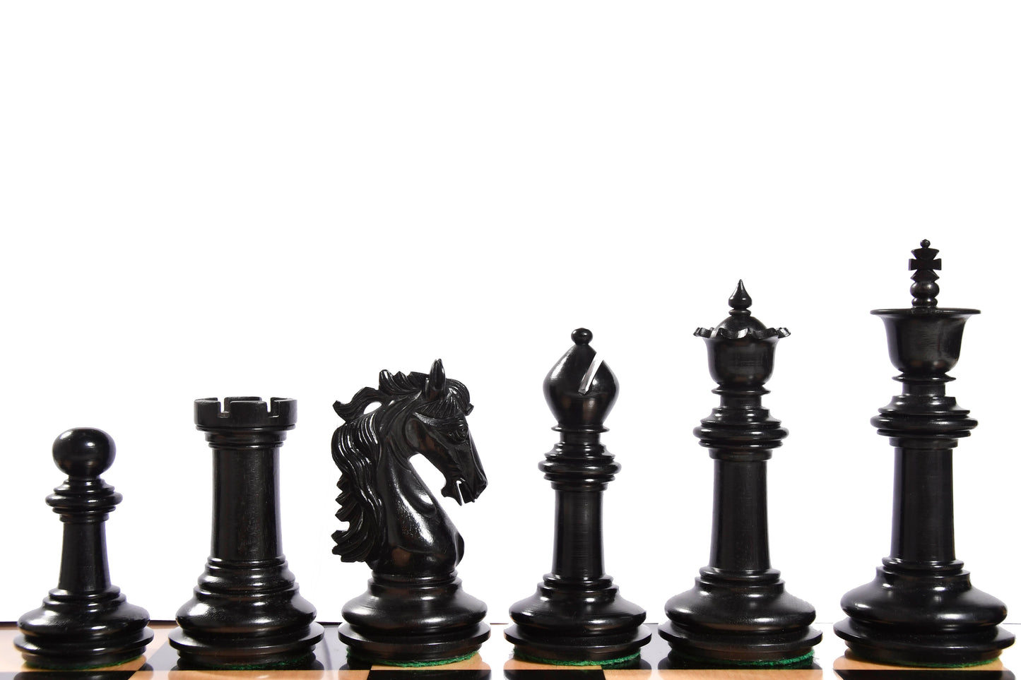 The French Warrior Luxury Wooden Chess Pieces in Ebony & Boxwood - 4.4" King