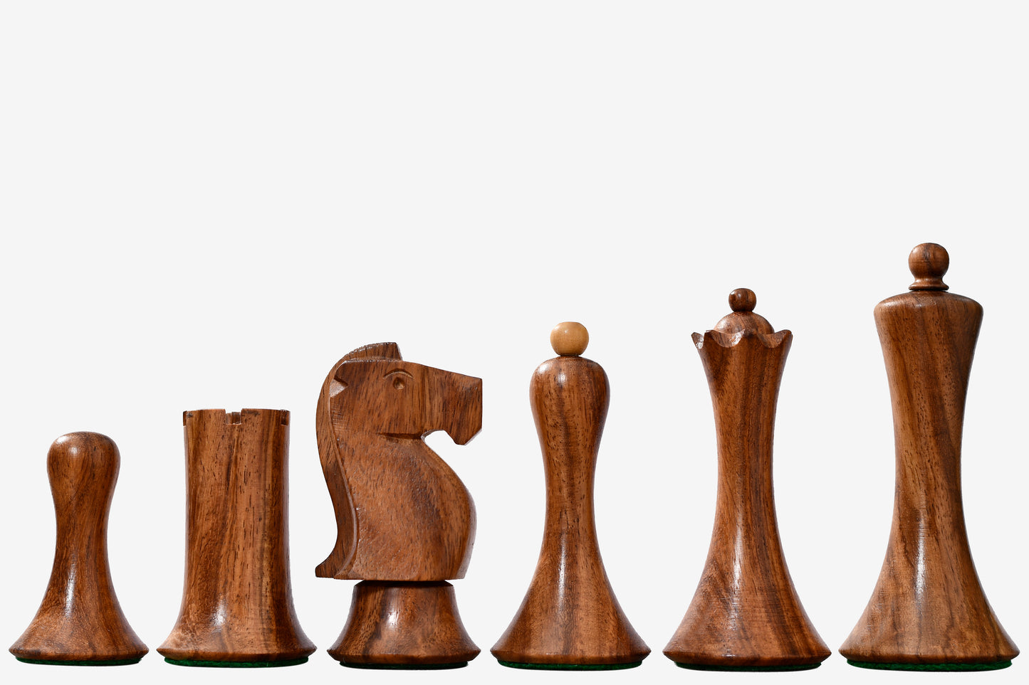 Minimalist Soviet-Style Chess Pieces In Sheesham & Boxwood - 3.7” King
