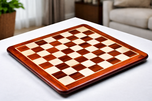 Solid Wooden Chess Board Blood Red Bud Rose Wood (Padauk) 23" - 60 mm