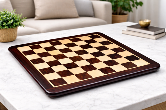 Solid Wooden Chessboard Dark Brown Indian Rosewood 23" - 60 mm