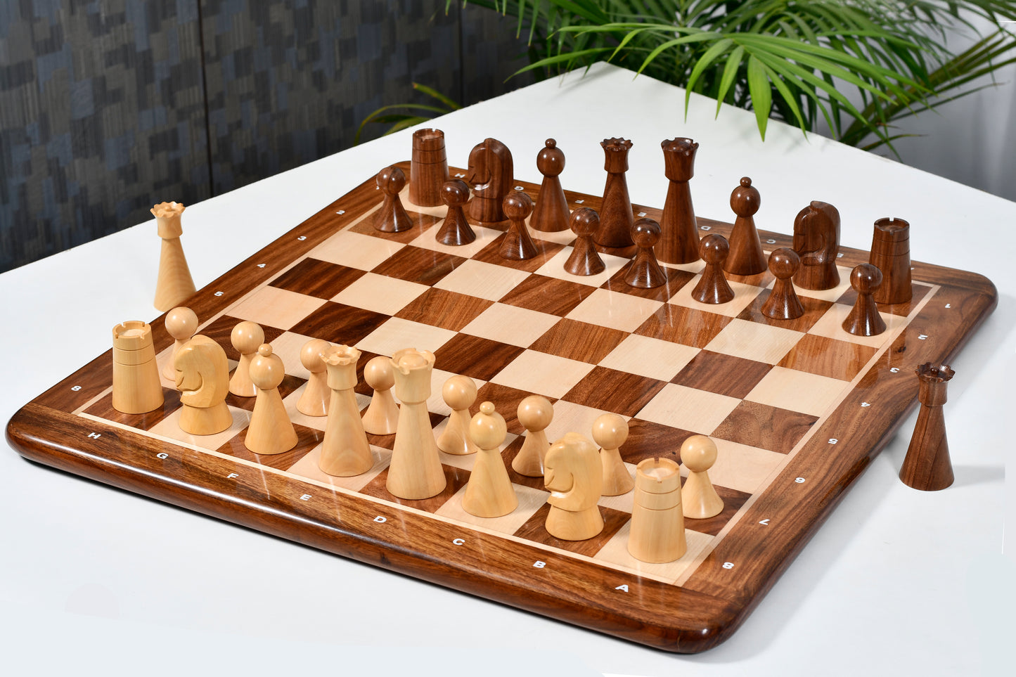 The Australian War Memorial Reproduced Chess Pieces by ACF in Sheesham & Natural Boxwood / King Base Stamping - 3.5" King