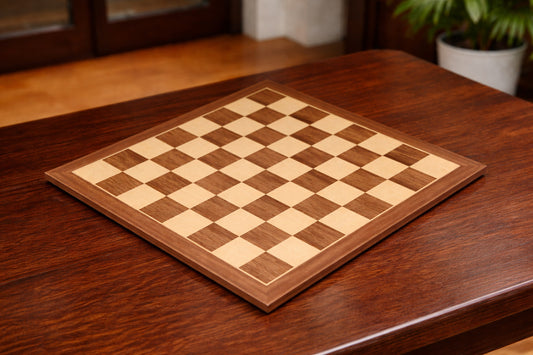 Standard Walnut Maple Wooden Chess Board Matte Finish 21" - 60 mm