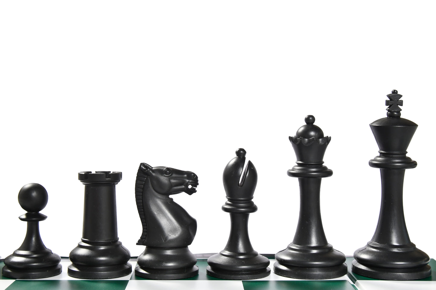 The Blitz Series Plastic Chess Pieces in Black Dyed & Natural White Solid Plastic - 3.8" King