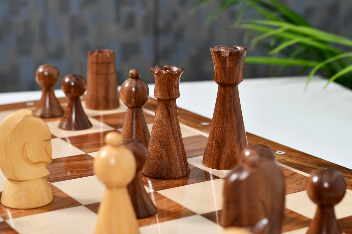 The Australian War Memorial Reproduced Chess Pieces by ACF in Sheesham & Natural Boxwood / King Base Stamping - 3.5" King