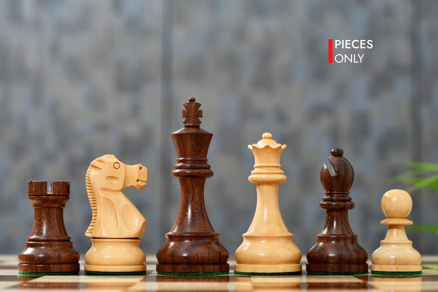 Reproduced 1972 Reykjavik Championship Series Chess Pieces in Sheesham & Boxwood - 3.7" King