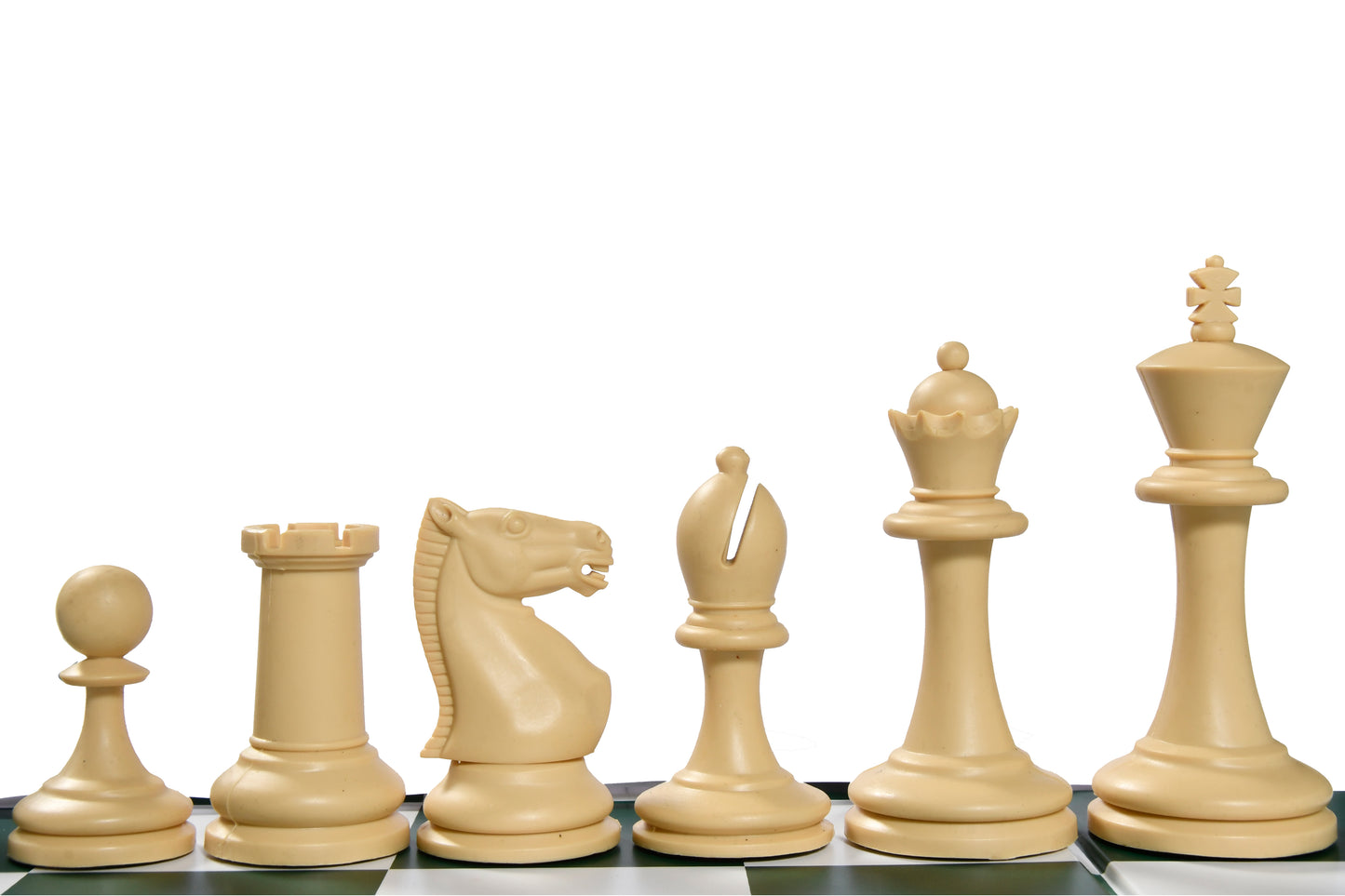 The Blitz Series Plastic Chess Pieces in Black Dyed & Natural White Solid Plastic - 3.8" King