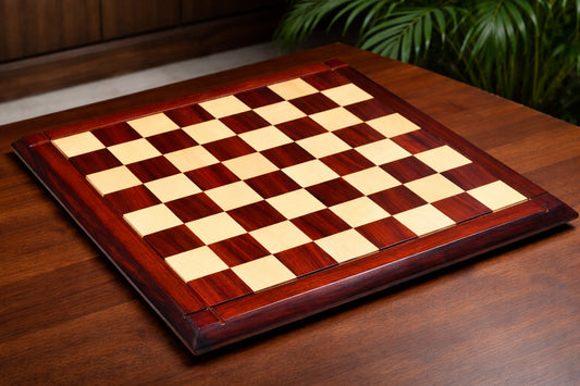 Deluxe Bud Rosewood / Maple Wooden Chess Board 23" - 60 mm