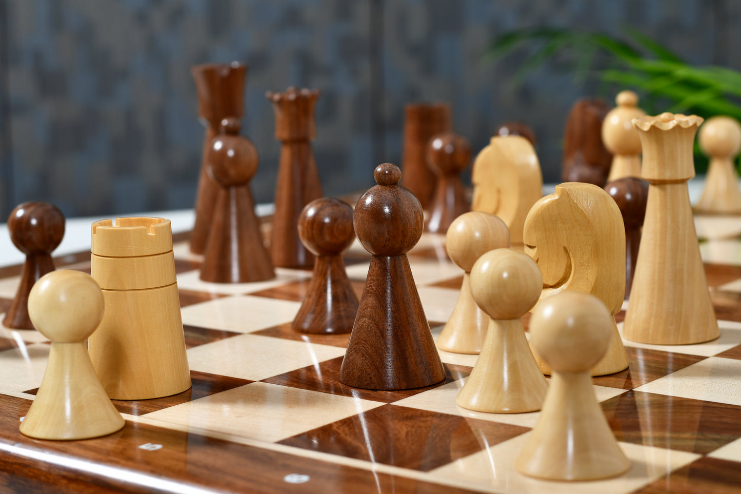 The Australian War Memorial Reproduced Chess Pieces by ACF in Sheesham & Natural Boxwood / King Base Stamping - 3.5" King