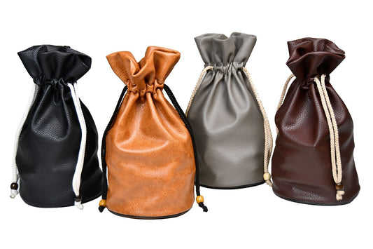 Colorful Leatherette Drawstring Storage Pouch for 3" to 4" King Size Chess Pieces