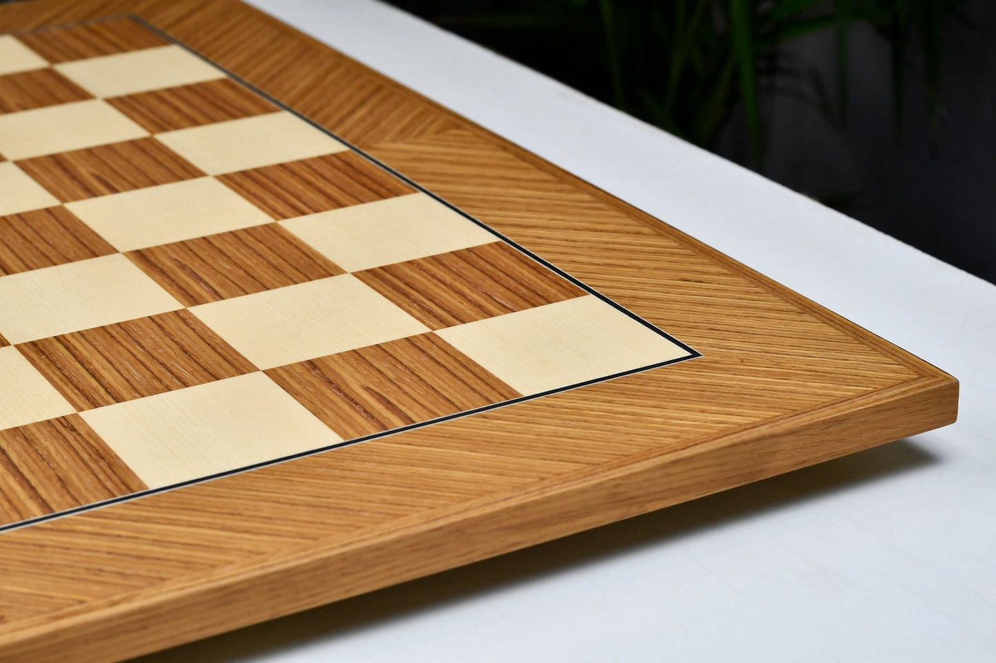 Deluxe Teak & Sycamore Matte Finish Chess Board 22" - 55 mm