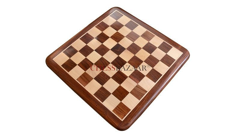 Chess Board Wooden Sheesham Golden Brown Wood 17" - 45 mm