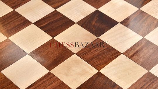 Chess Board Wooden Sheesham Golden Brown Wood 17" - 45 mm