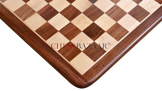 Chess Board Wooden Sheesham Golden Brown Wood 17" - 45 mm