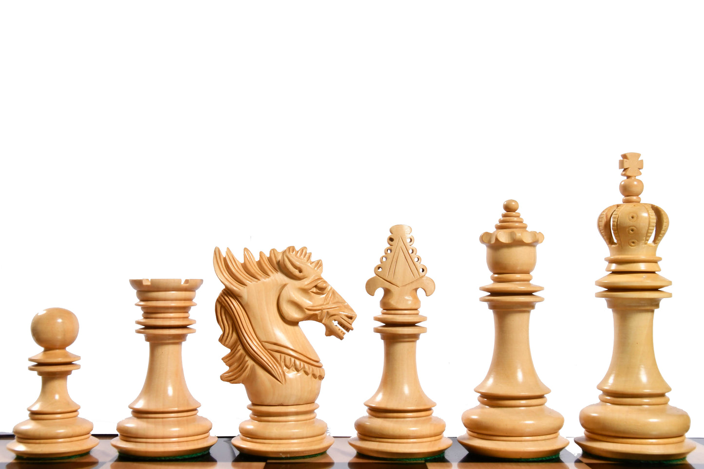 The Dragon Knight Series Wooden Chess Pieces Carved in Ebony / Box Wood - 4.7" King