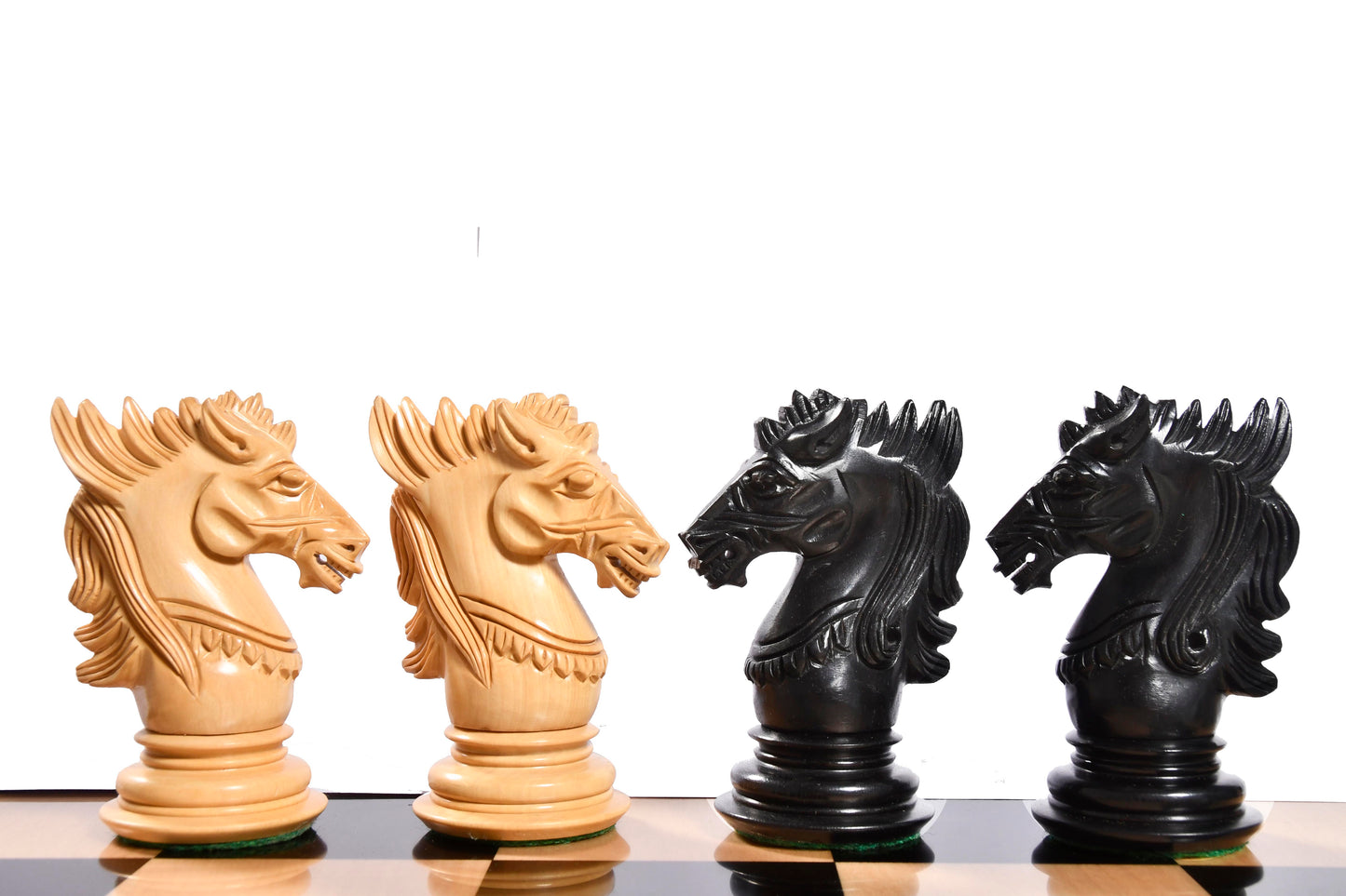 The Dragon Knight Series Wooden Chess Pieces Carved in Ebony / Box Wood - 4.7" King