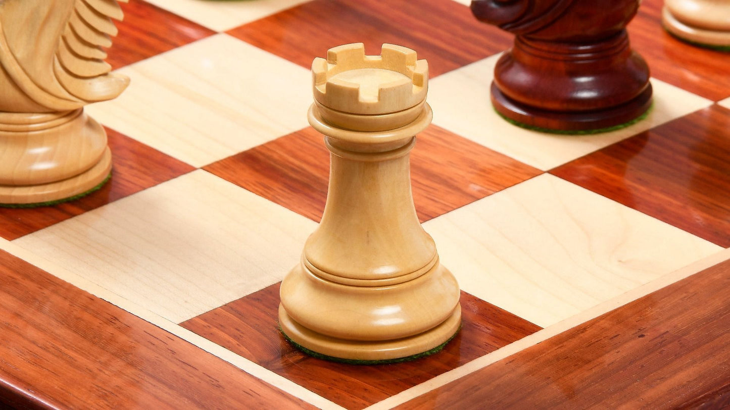 Combo of 2016 Bridle Series Luxury Chess Pieces in Bud Rose / Box Wood - 4.2" King with Wooden Chess Board
