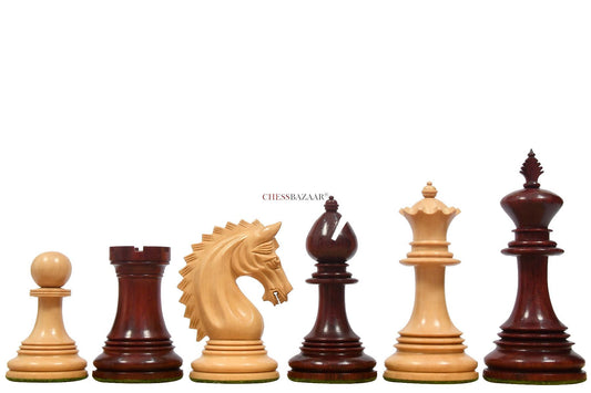 The California Chrome Staunton Series Chess Pieces in Bud Rose / Box wood - 4.1" King