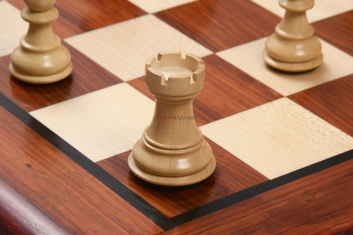 Fierce Knight Staunton Series Wooden Weighted Chess Pieces in Bud Rose & Box Wood - 3.0" King
