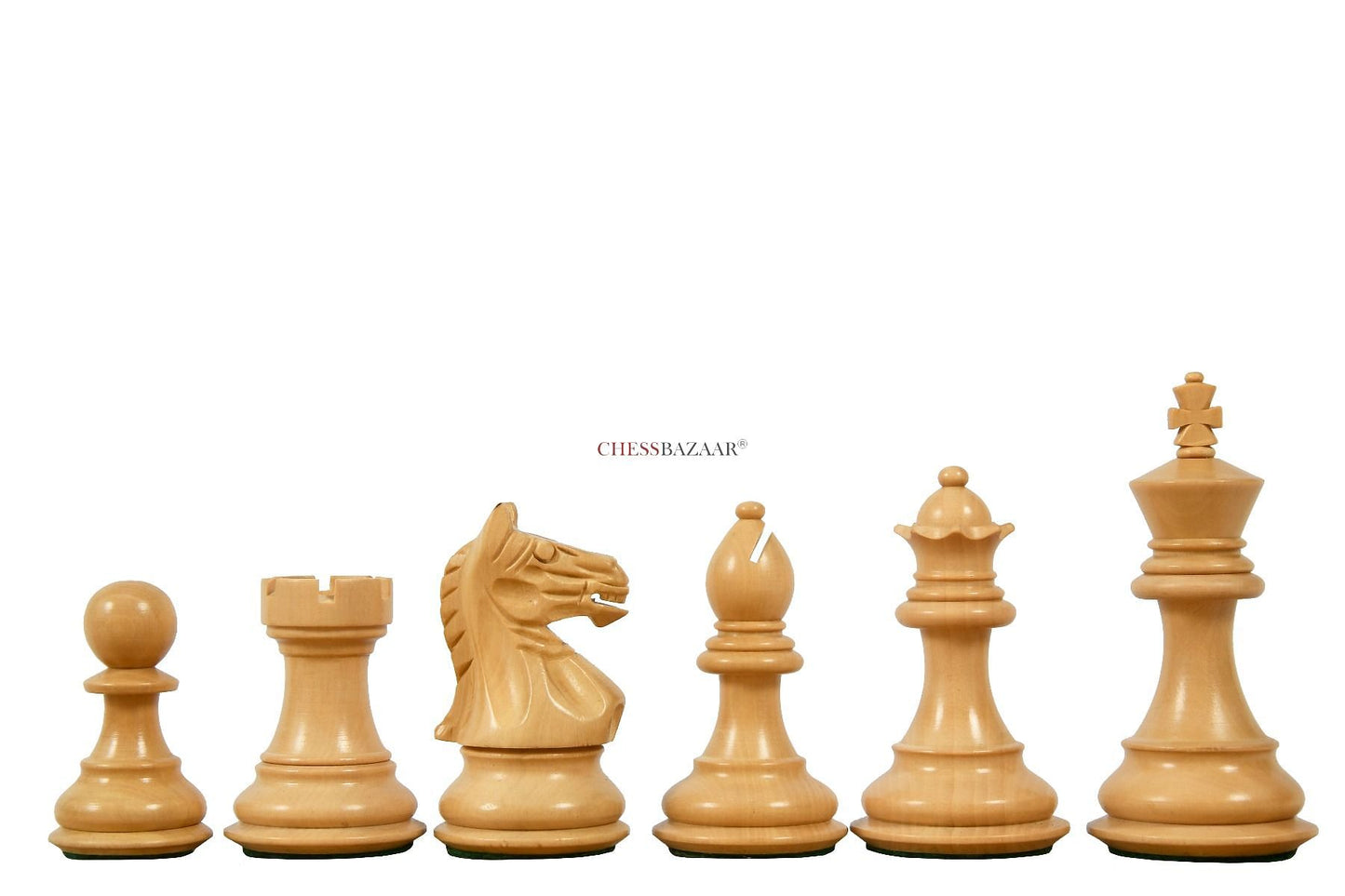 Fierce Knight Staunton Series Wooden Weighted Chess Pieces in Bud Rose & Box Wood - 3.0" King