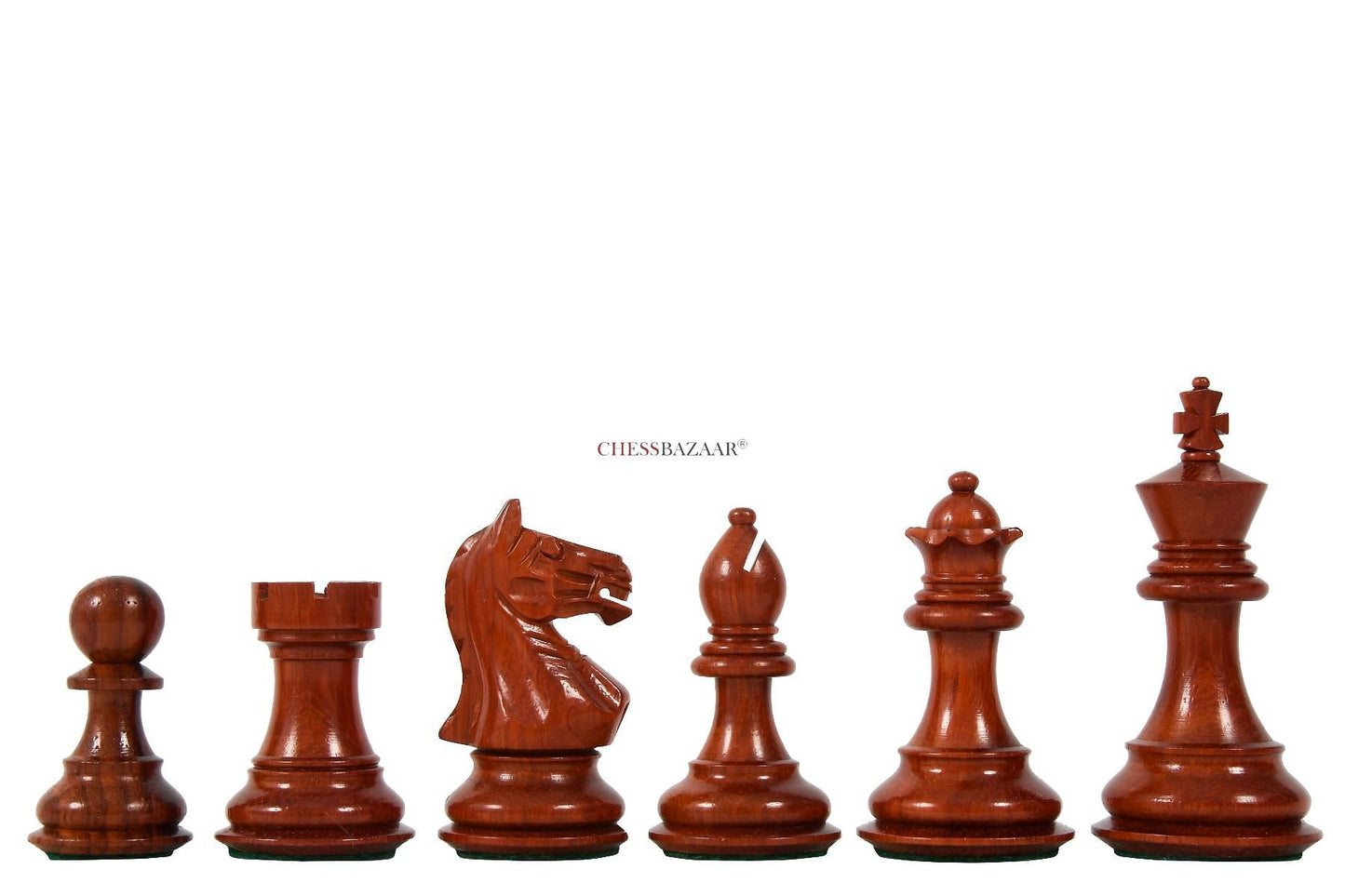 Fierce Knight Staunton Series Wooden Weighted Chess Pieces in Bud Rose & Box Wood - 3.0" King