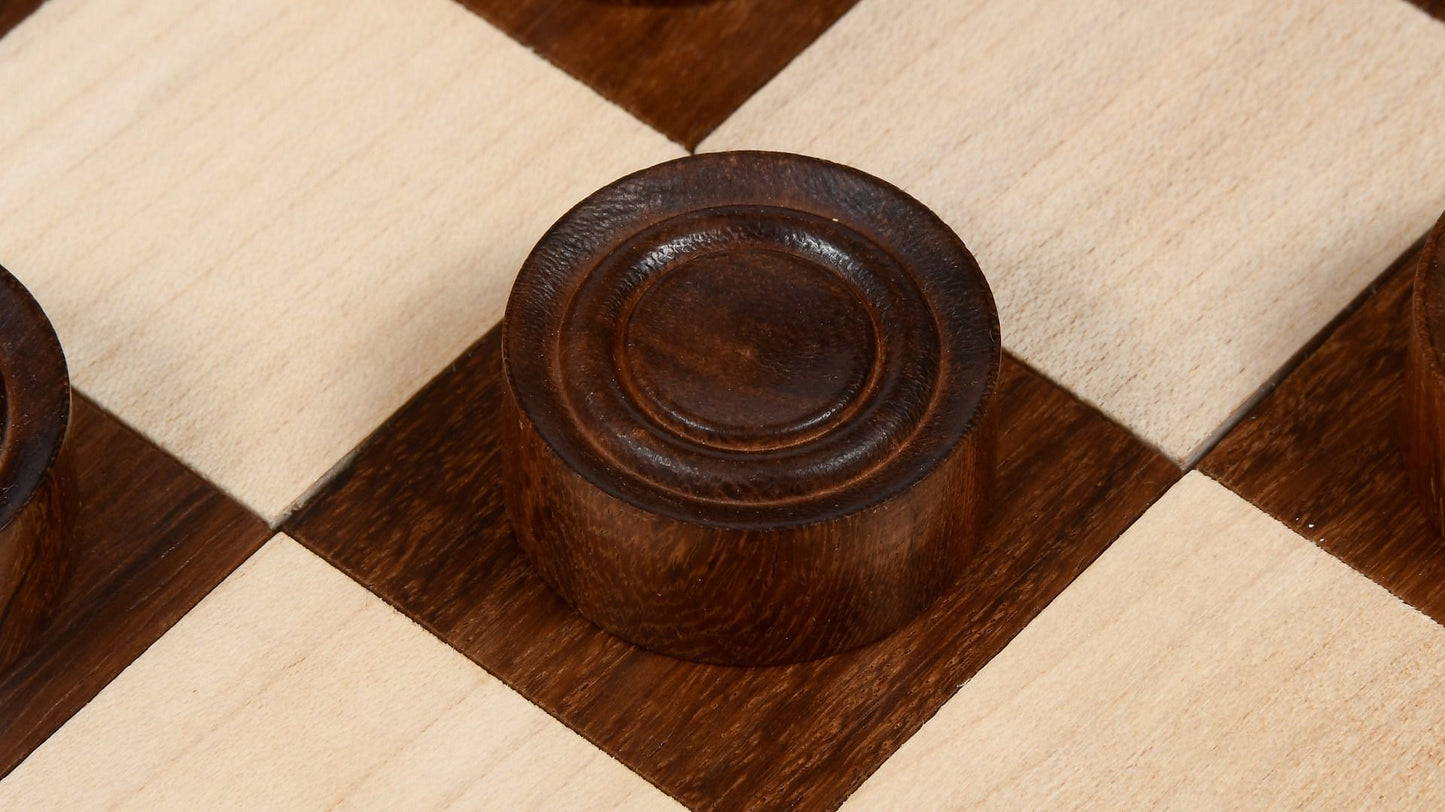 Wooden Checkers / Draught Set in Sheesham & Box wood - 30mm