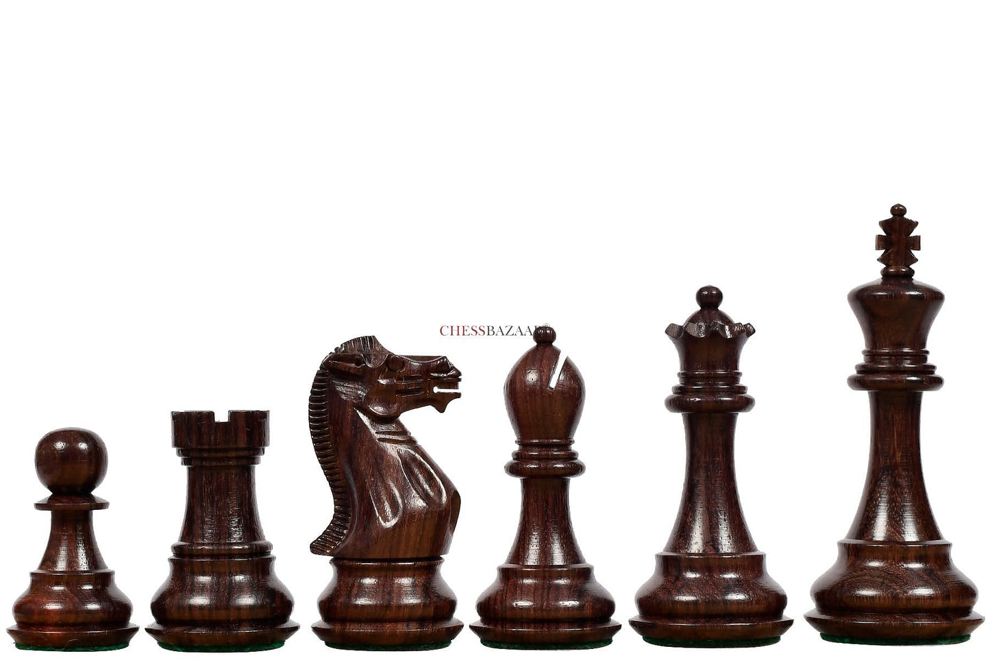 Desert Gold Staunton Series Wooden Chess Pieces in Rosewood & Box Wood - 4.0" King