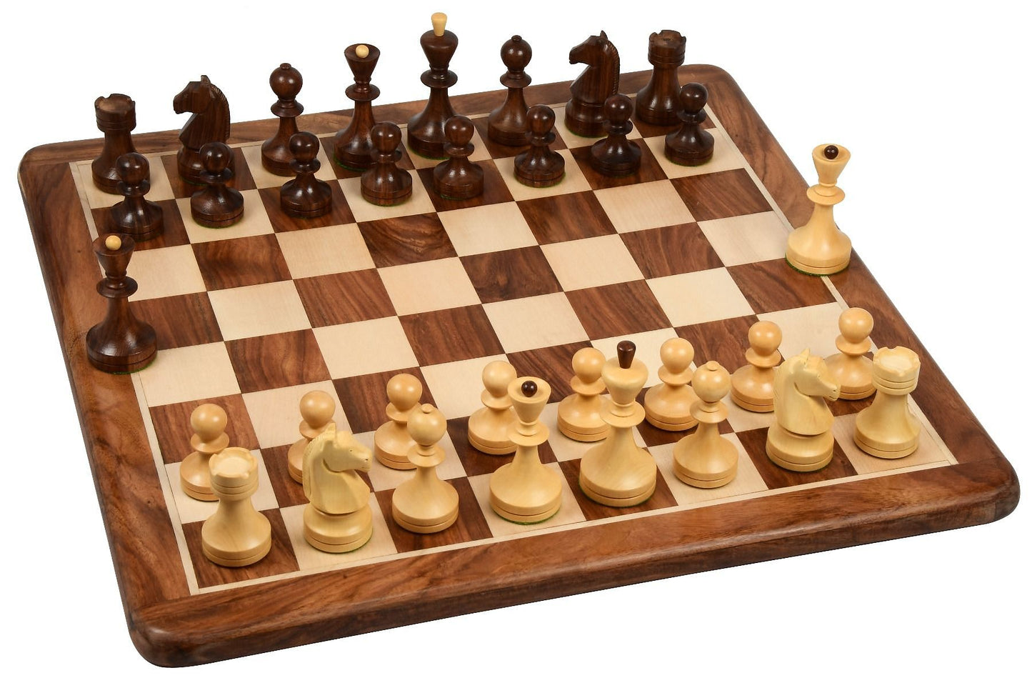 Reproduced Russian (Soviet Era) Series Chess Pieces in Sheesham & Box Wood - 3.75" King