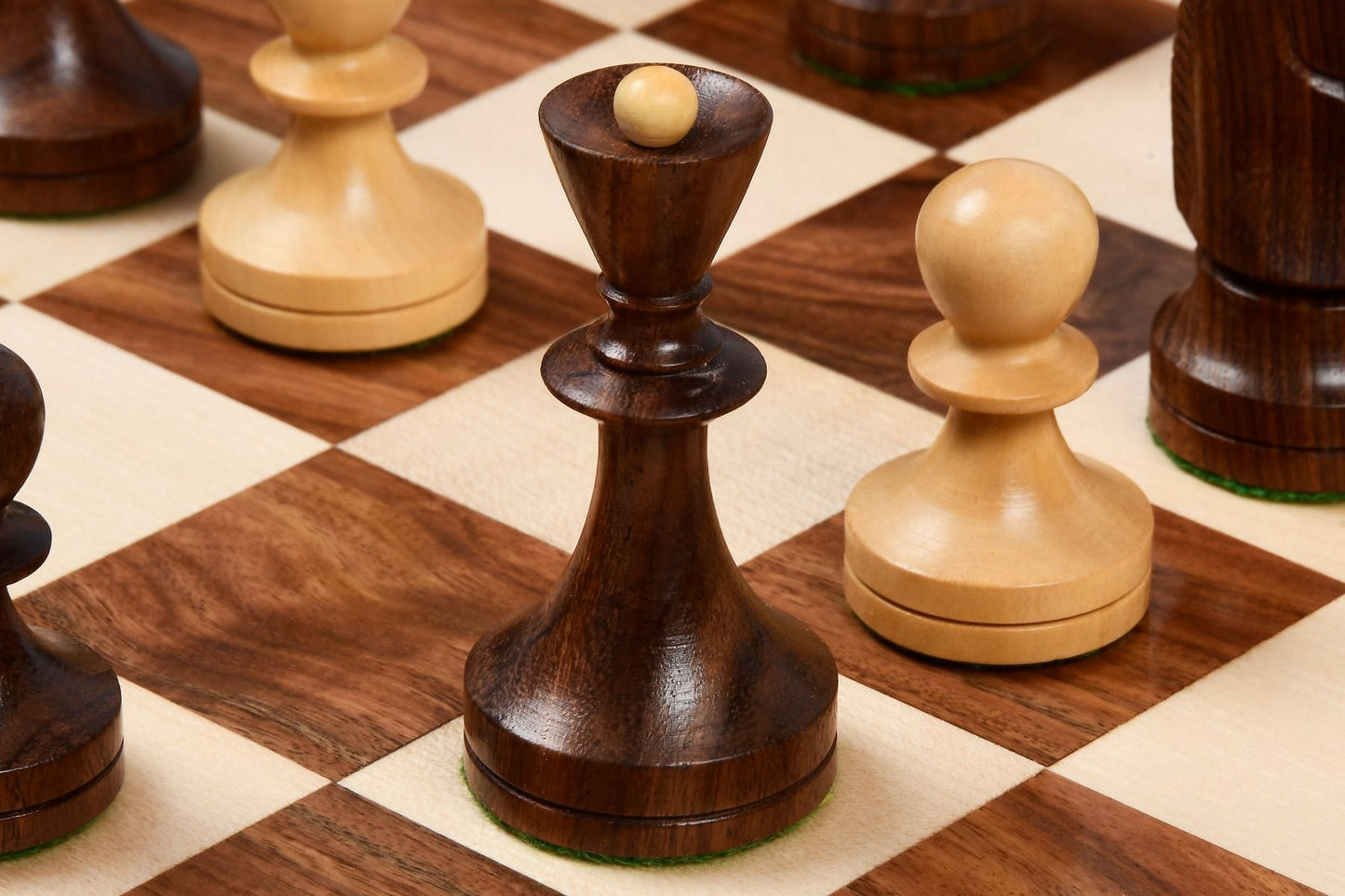 Reproduced Russian (Soviet Era) Series Chess Pieces in Sheesham & Box Wood - 3.75" King