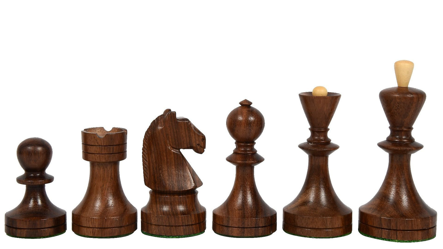 Reproduced Russian (Soviet Era) Series Chess Pieces in Sheesham & Box Wood - 3.75" King