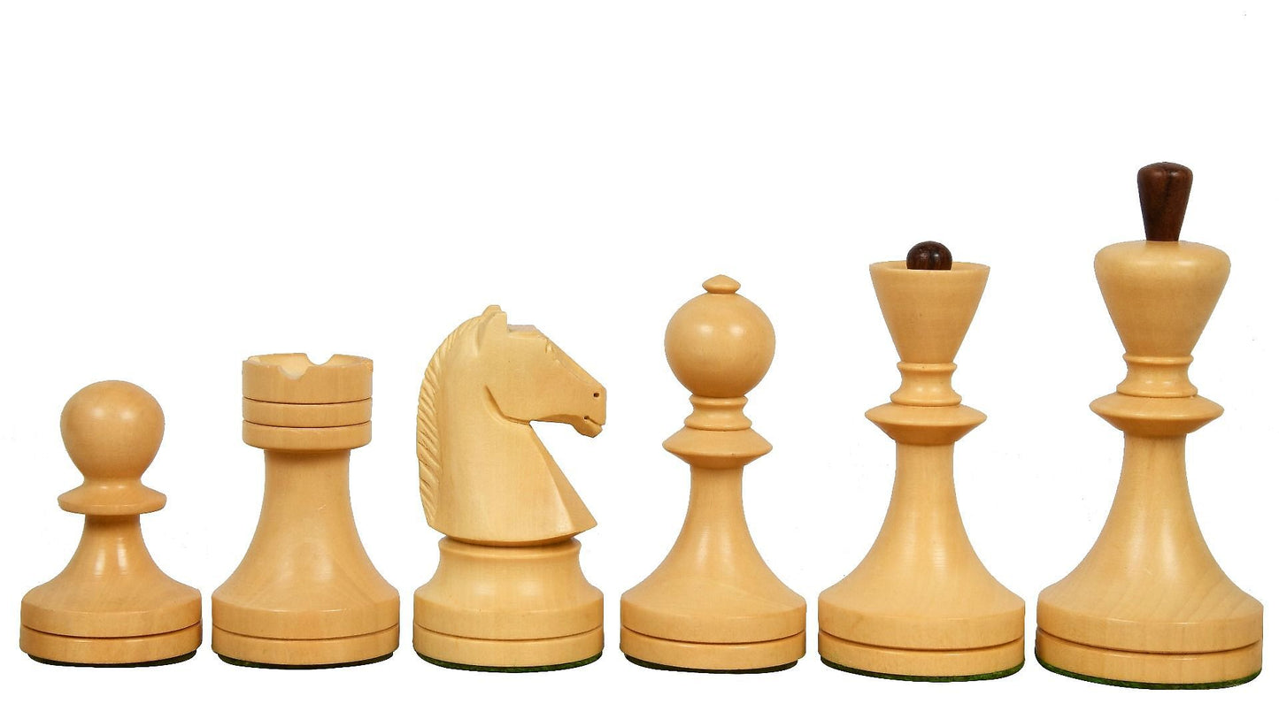 Reproduced Russian (Soviet Era) Series Chess Pieces in Sheesham & Box Wood - 3.75" King