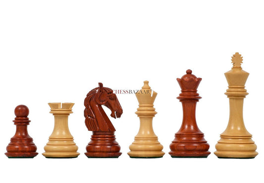 The New Columbian Staunton Series Chess Pieces in Bud Rose Wood & Box wood - 3.8" King