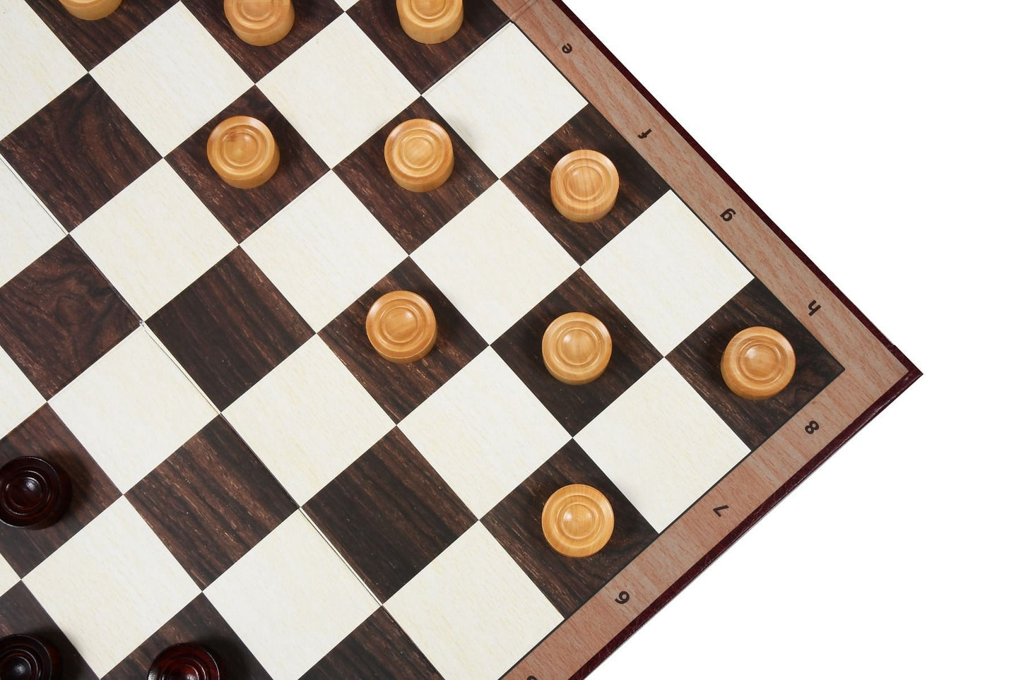 Wooden Checkers / Draught Set in Bud Rose Wood & Box wood - 30mm