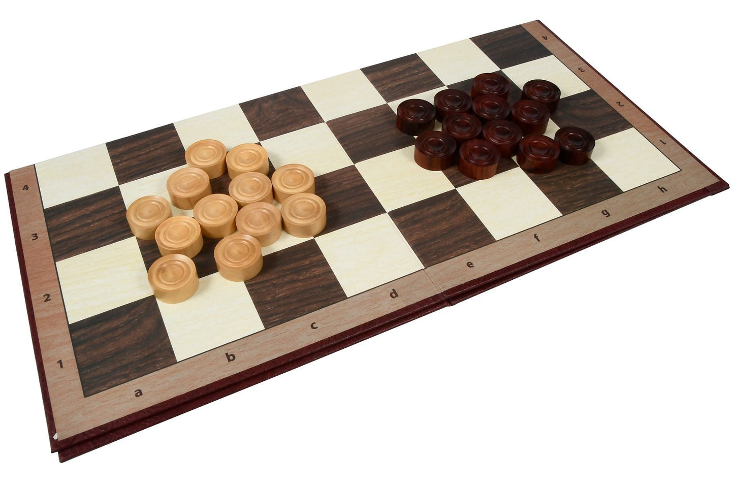 Wooden Checkers / Draught Set in Bud Rose Wood & Box wood - 30mm