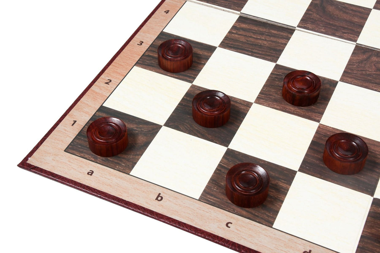 Wooden Checkers / Draught Set in Bud Rose Wood & Box wood - 30mm