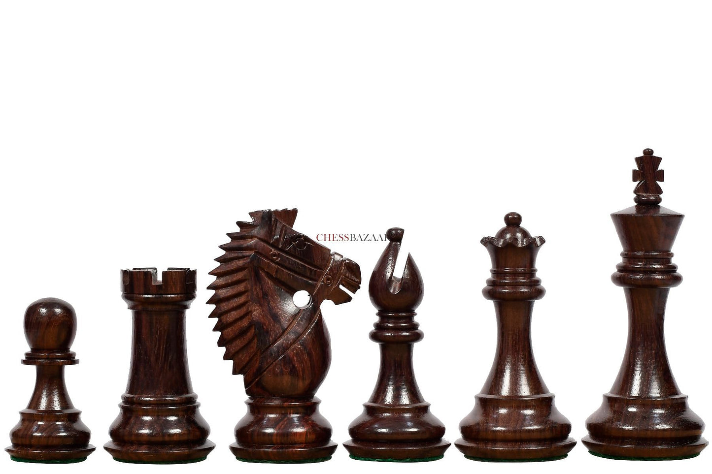 The Bridle Knight Series Wooden Chess Pieces in Indian Rosewood & Box Wood - 4.1" King