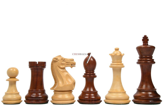 The Honour of Staunton (HOS) Series Weighted Chess Pieces in Bud Rose Wood & Box Wood - 4.0" King