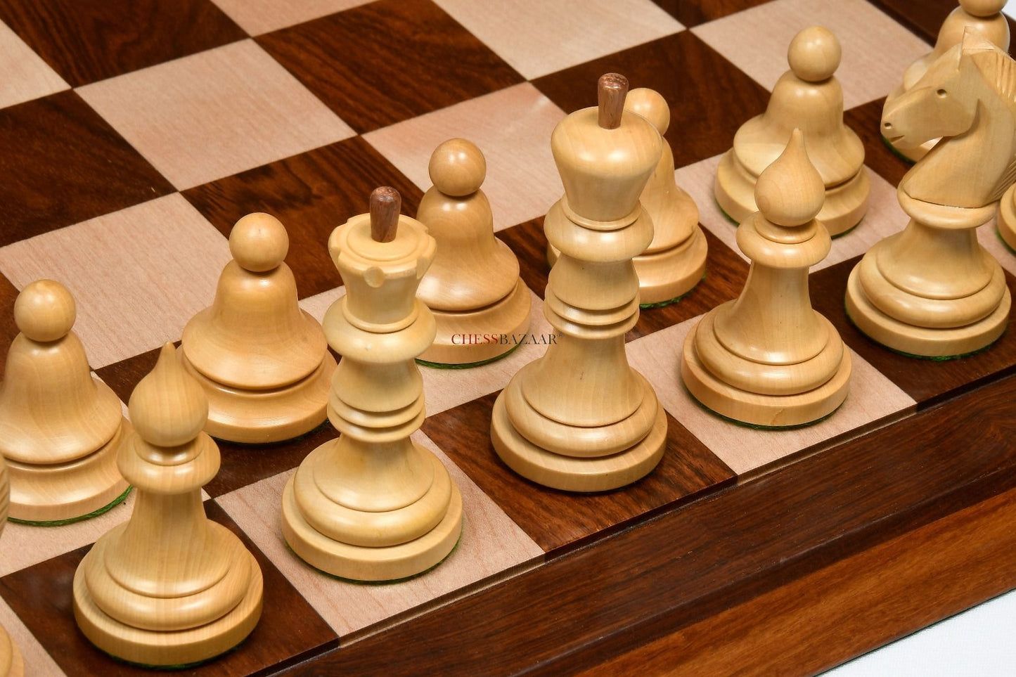 The Issac Lipnitsky 1946 Berlin Tournament Reproduced Chessmen in Sheesham Boxwood - 4.0" King