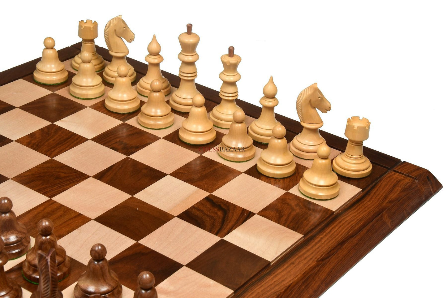 The Issac Lipnitsky 1946 Berlin Tournament Reproduced Chessmen in Sheesham Boxwood - 4.0" King