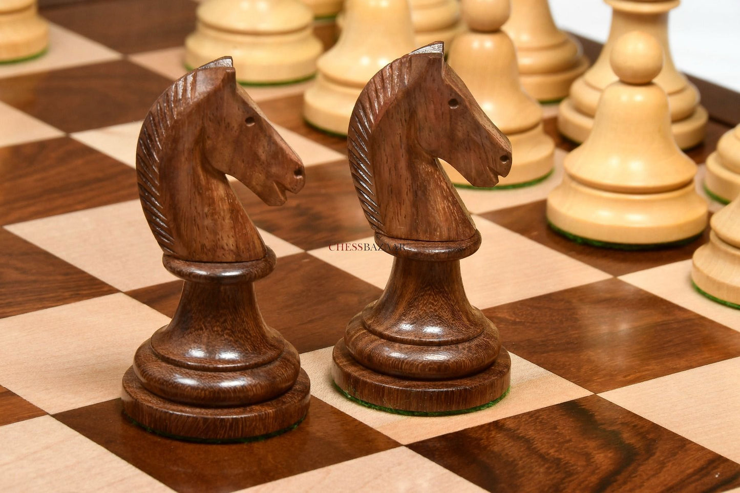 The Issac Lipnitsky 1946 Berlin Tournament Reproduced Chessmen in Sheesham Boxwood - 4.0" King