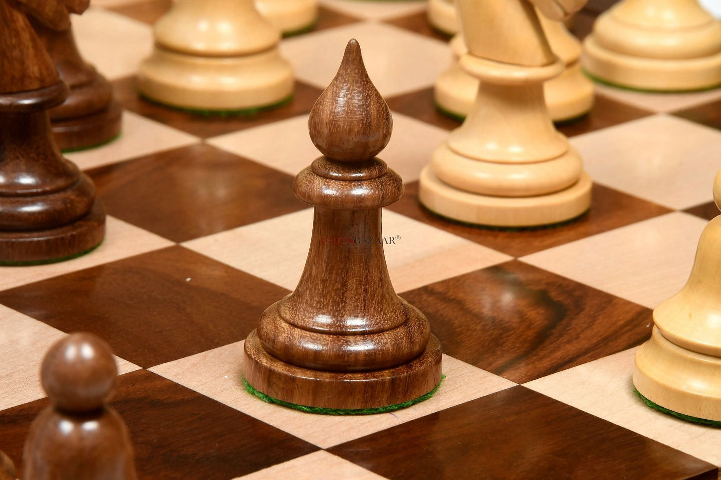 The Issac Lipnitsky 1946 Berlin Tournament Reproduced Chessmen in Sheesham Boxwood - 4.0" King