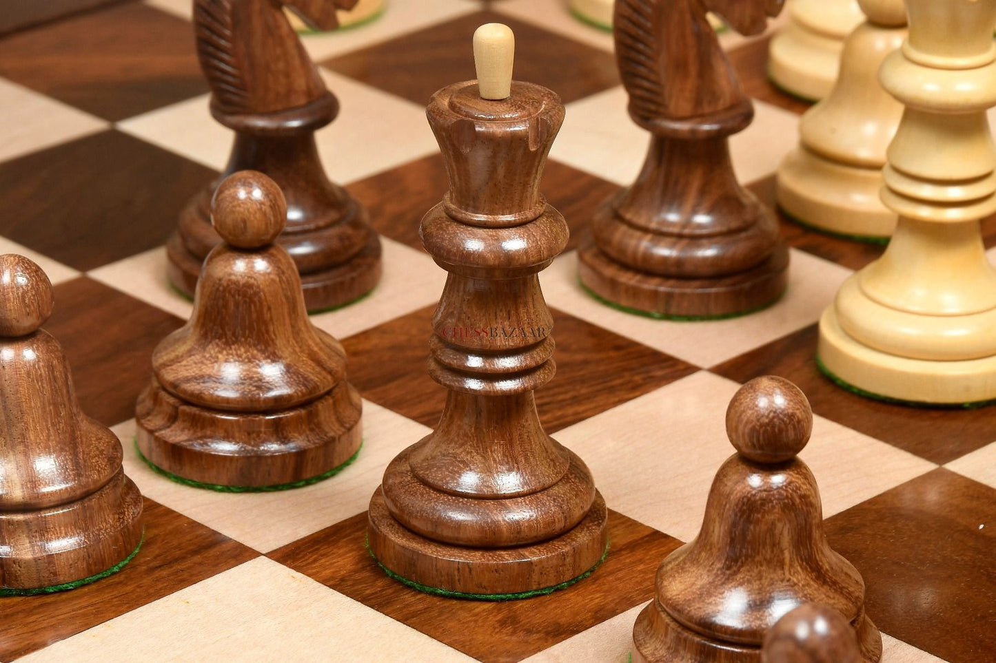 The Issac Lipnitsky 1946 Berlin Tournament Reproduced Chessmen in Sheesham Boxwood - 4.0" King