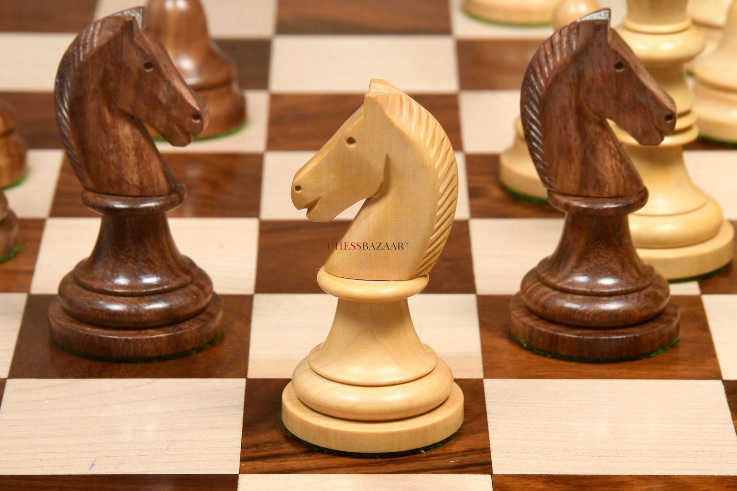The Issac Lipnitsky 1946 Berlin Tournament Reproduced Chessmen in Sheesham Boxwood - 4.0" King