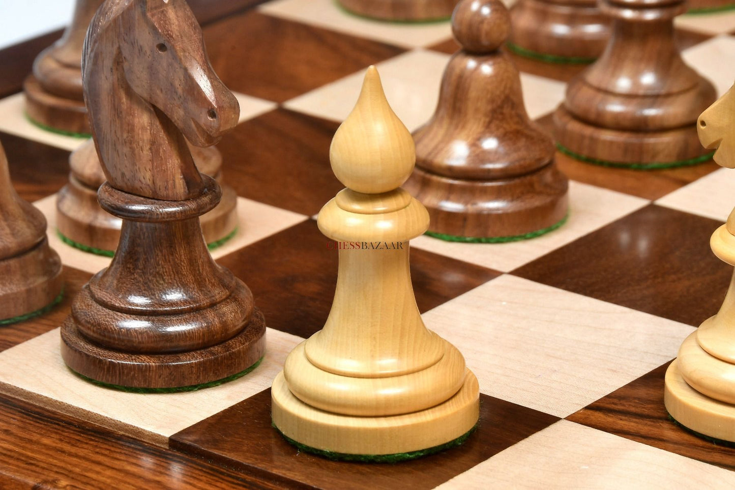 The Issac Lipnitsky 1946 Berlin Tournament Reproduced Chessmen in Sheesham Boxwood - 4.0" King