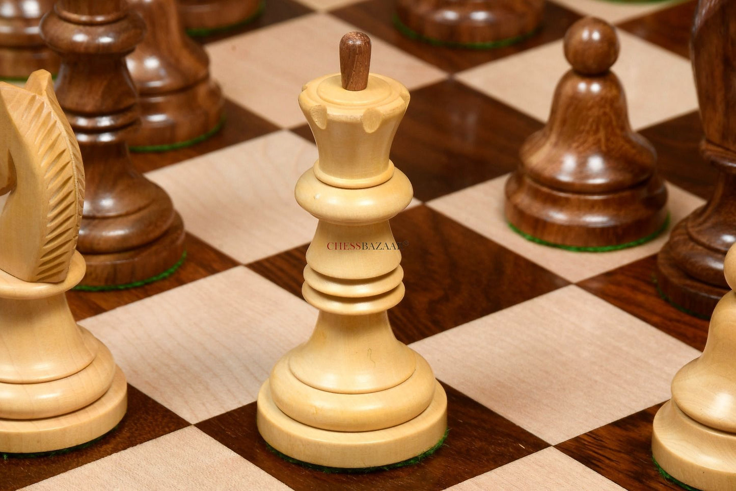 The Issac Lipnitsky 1946 Berlin Tournament Reproduced Chessmen in Sheesham Boxwood - 4.0" King
