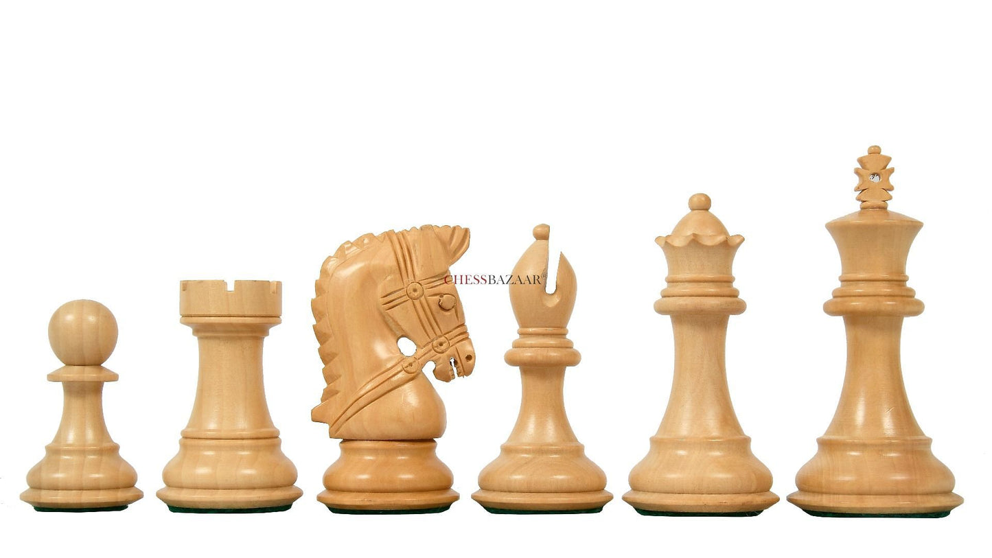 The Bridle Series Wooden Chess Pieces in Bud Rose & Box Wood - 3.58" King