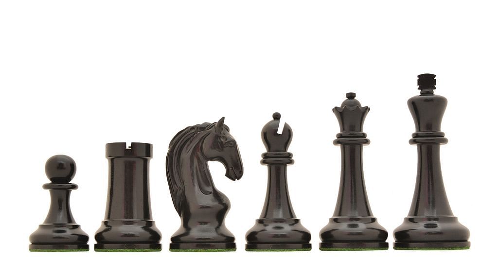 Combo of Reproduced 1963-1966 Piatigorsky Cup Chess Set with Wooden Board in Ebony / Box Wood - 4.2" King