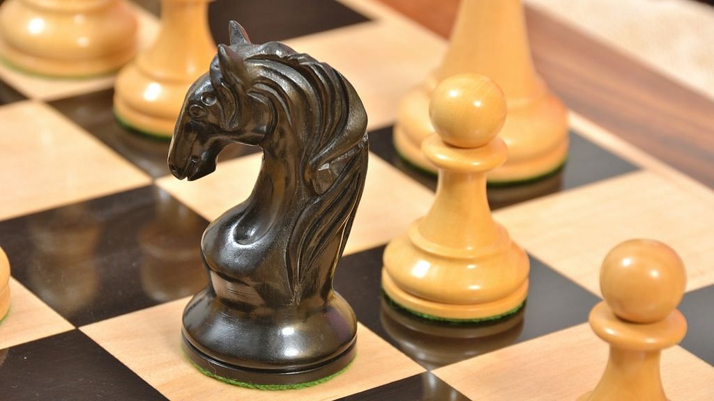 Combo of Reproduced 1963-1966 Piatigorsky Cup Chess Set with Wooden Board in Ebony / Box Wood - 4.2" King