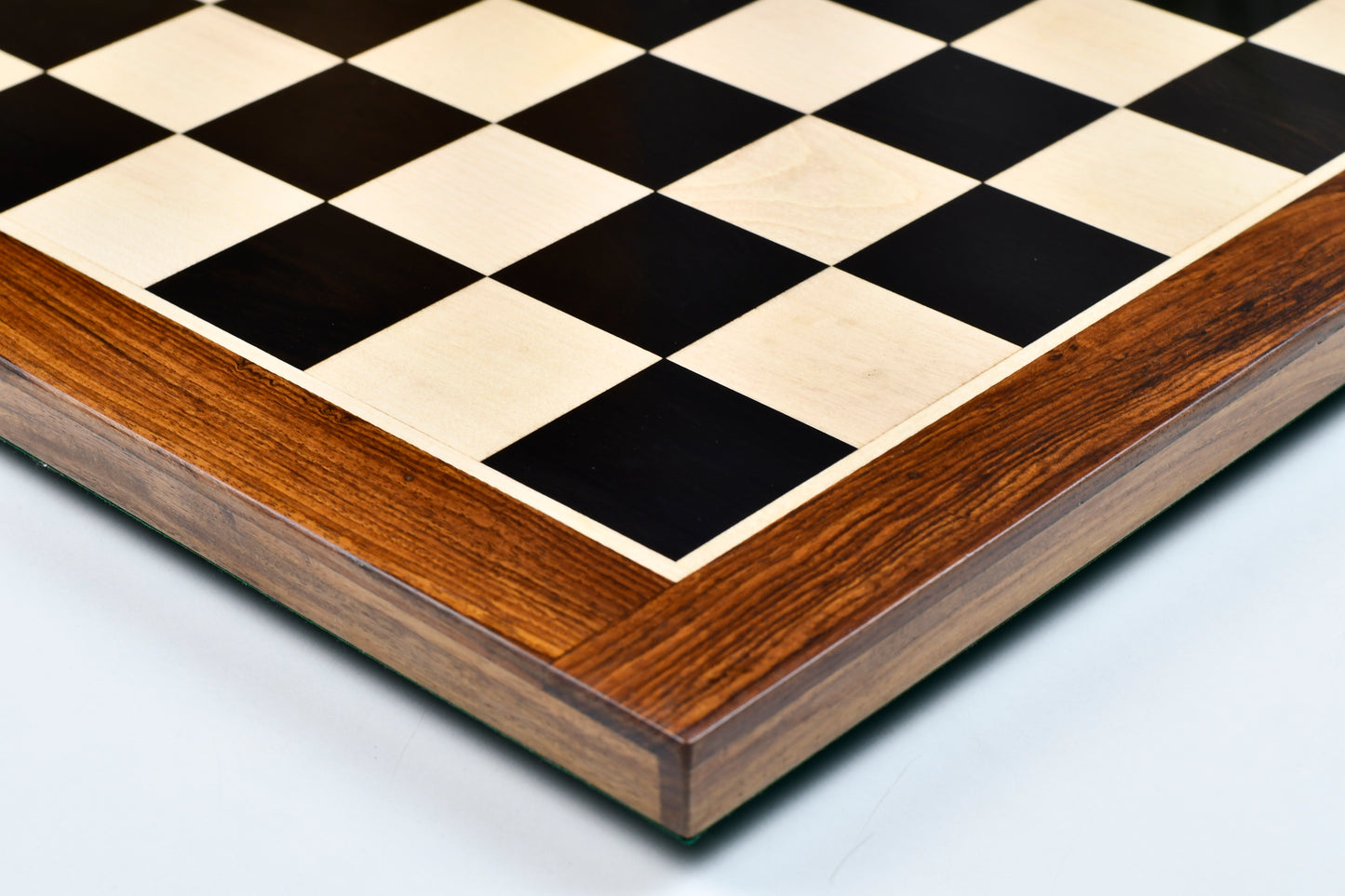 Solid Wooden Indian Chess Board in Genuine Ebony Wood & Maple Wood with Sheesham Wood Border 21" - 55 mm Square