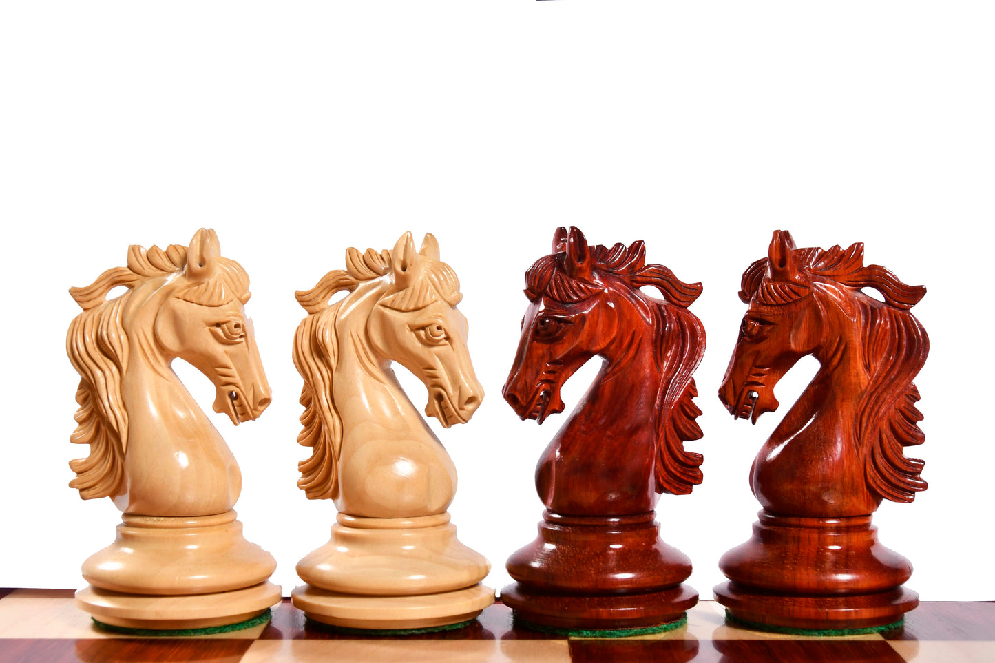 The French Warrior Luxury Wooden Chess Pieces in Bud Rose Wood & Box Wood - 4.4" King